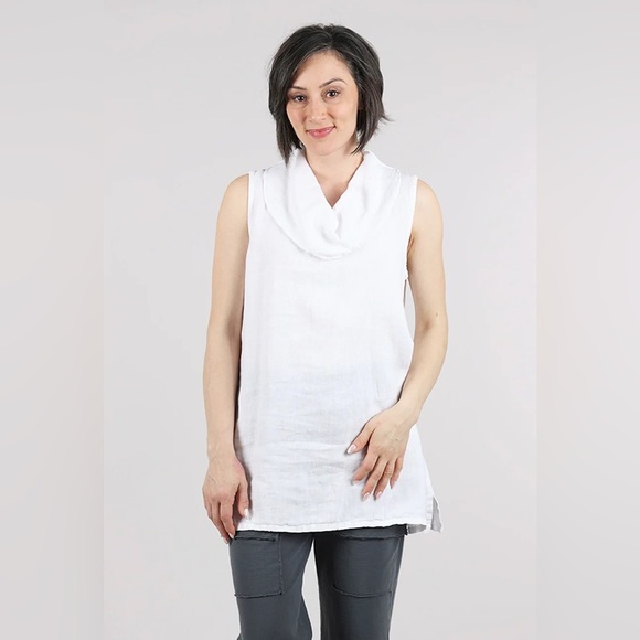 FENINI | linen sleeveless cowl neck | size xs - Picture 1 of 6